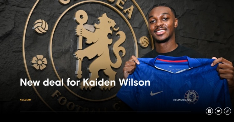 welcome海洋之神-官方：切尔西与20岁中卫凯登·威尔逊续约至2030年